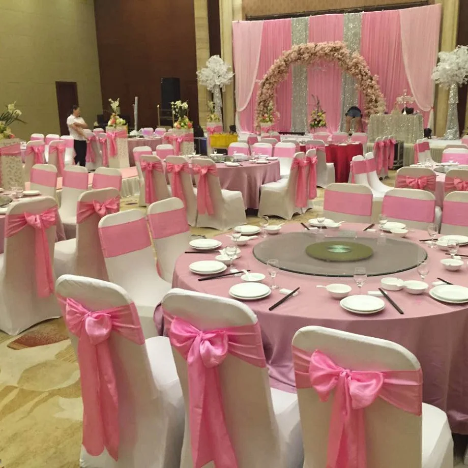 Wedding Decoration Chair Satin Sash Bow Tie Self-Tie 10 Pieces Per Lot Plain Solid Colour Birthday Party Festival Hotel Holiday