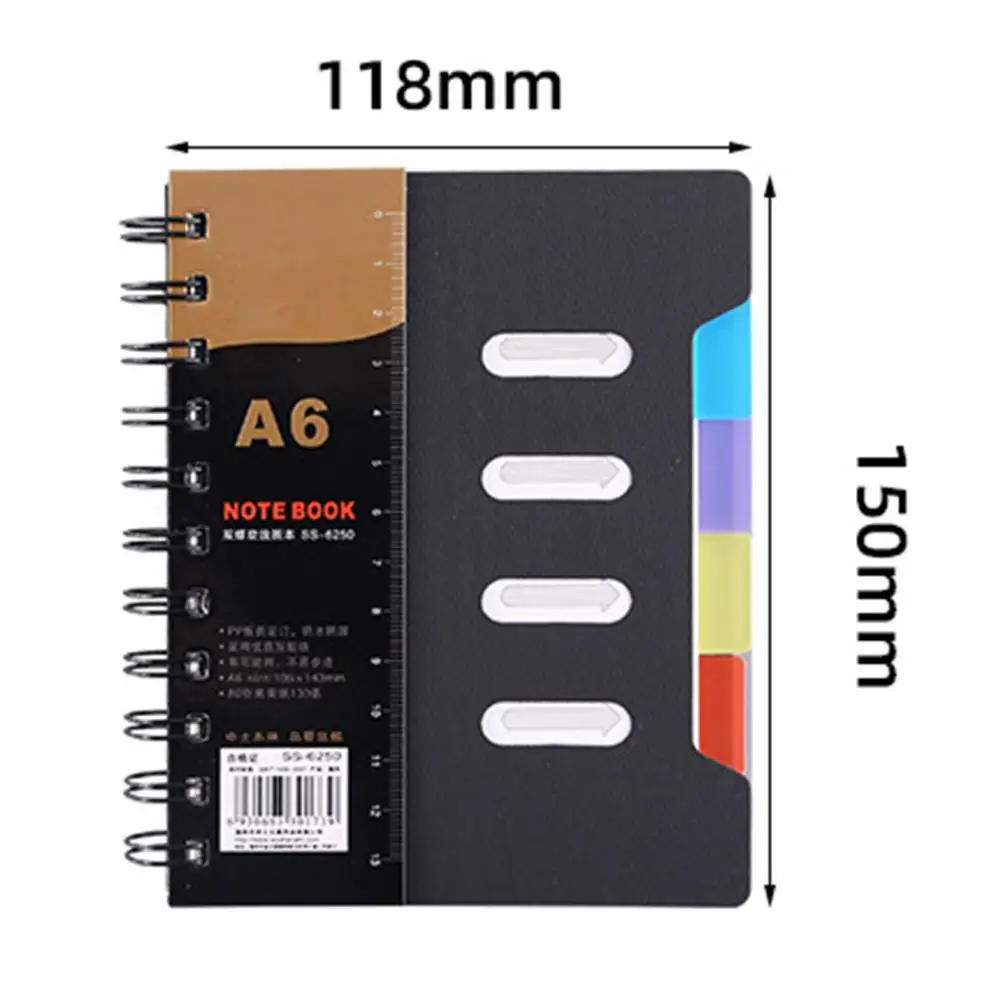 ディバイダー付きスパイラルノート、a5、b5、プレミアム、厚みのあるページ、コイルリング、4の件名、事務用品