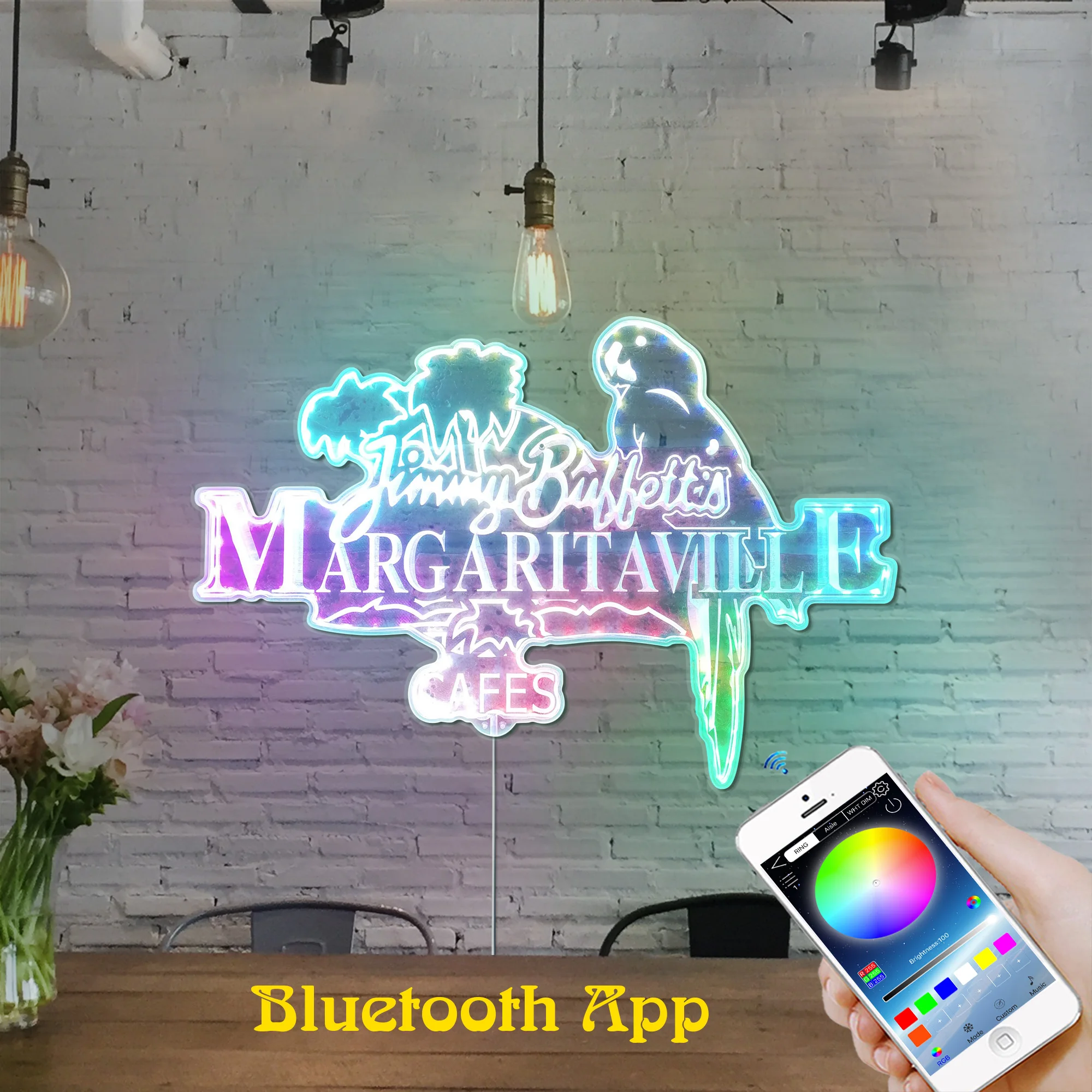 Margaritaville Bar Dynamic RGB Edge Lit LED Sign