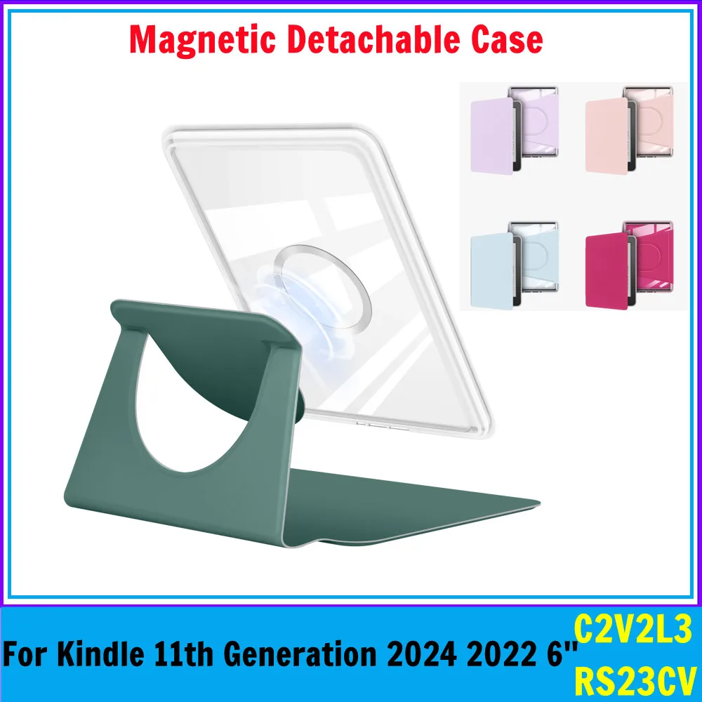 Smart Case For All-new Kindle Basic 2024 2022 Release 11th Generation 6 Inch RS23CV C2V2L3 Ebook Magnetic Detachable Cover Funda
