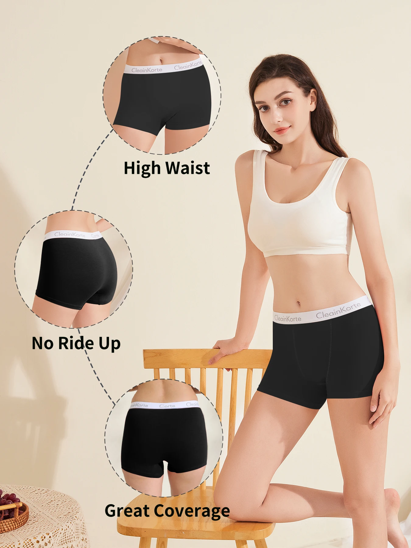 Women Boyshort Boxer Cotton Underpant Elastic Panties Anti Chafing Female Underwear Protective Shorts Under The Skirt Briefs