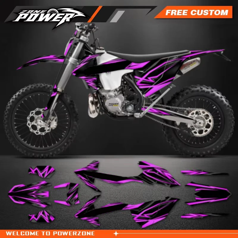 Powerzone Custom Team Graphics Decals Stickers Kit for KTM 125 250 300 350 500 EXC XCW 2017 2018 2019 SX SXF 2016 2017 2018