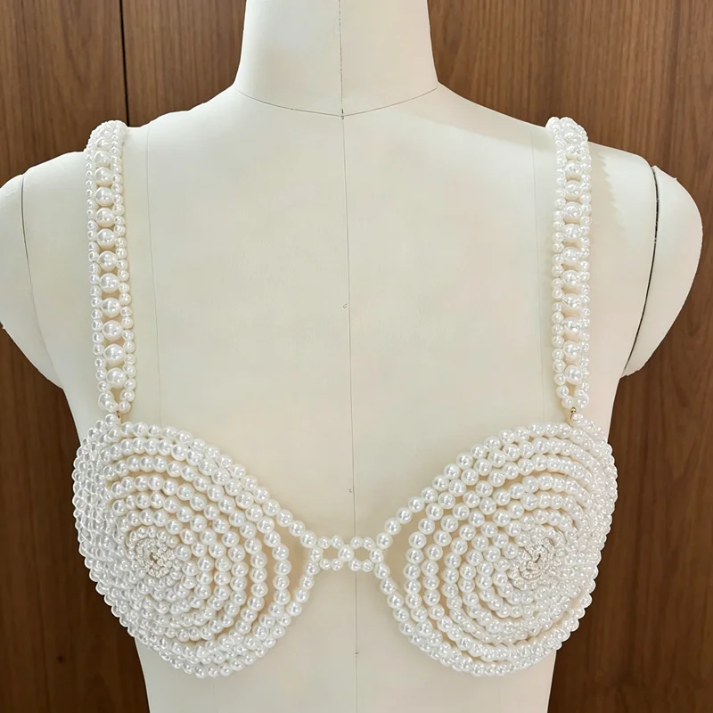 

Handmade Multi-Layer Beaded Body Chain Mesh Hollow out Wedding Party Street Style Women's Shoulder Chain Accessory