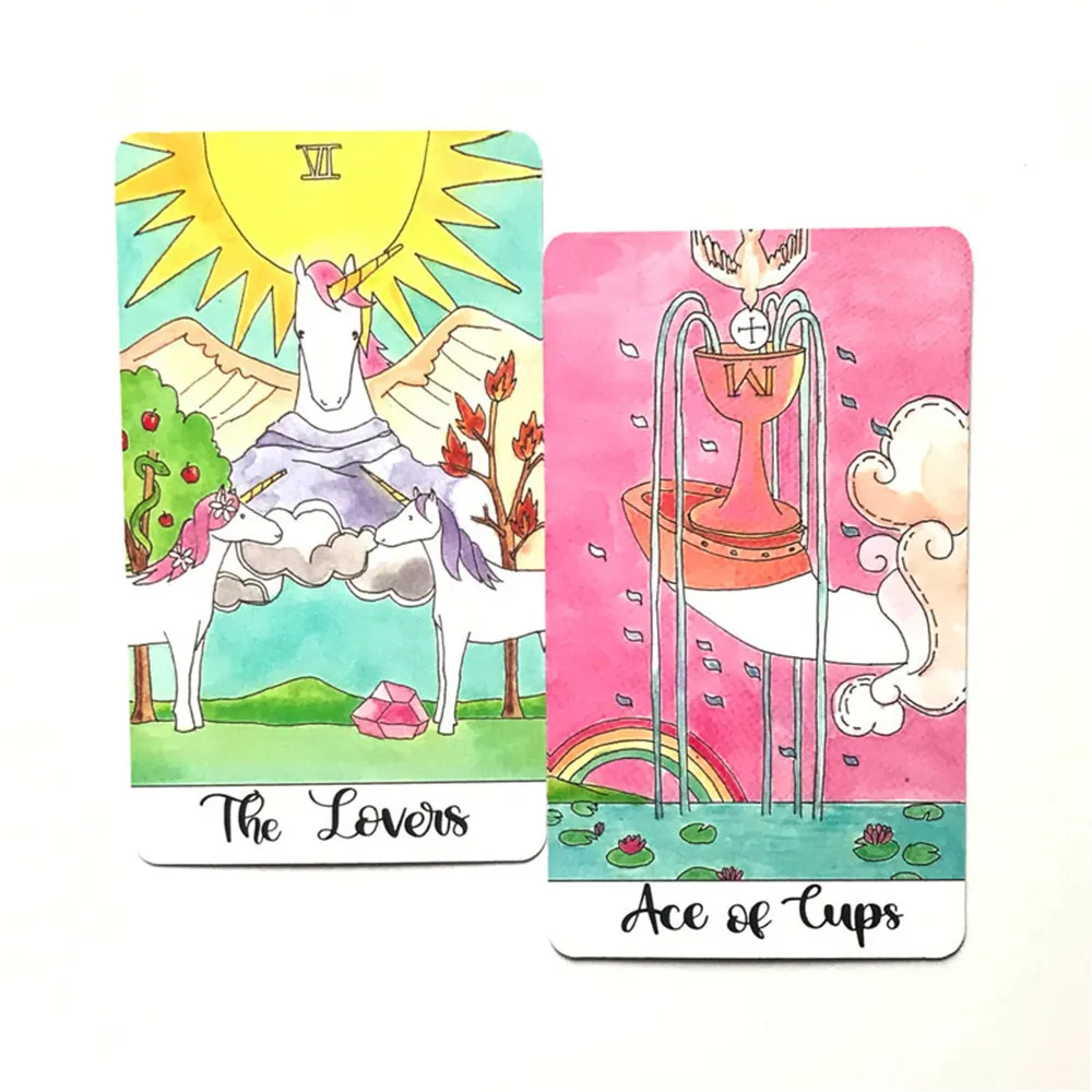 High Quality Crystal Unicorn Tarot Cards Family Holiday Party Playing Cards Deck Tarot Card Board Games