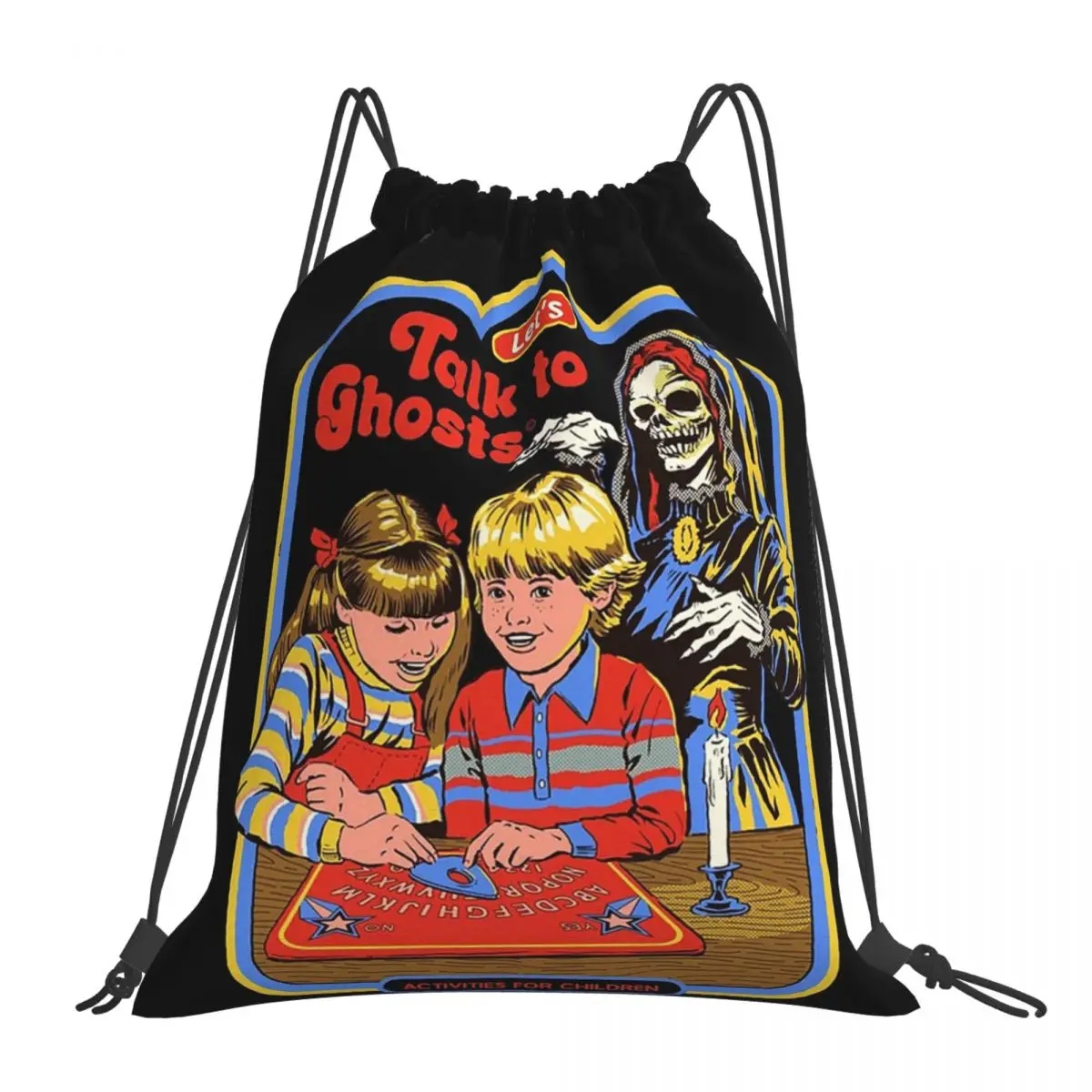 

Let's Talk To Ghosts Backpacks Portable Drawstring Bags Drawstring Bundle Pocket Storage Bag Book Bags For Man Woman Students