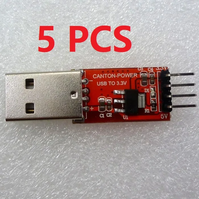 

5 PCS USB to 3.3V DC 5V to 3.3V DC-DC Step-Down Power Supply Buck Module AMS1117 LDO