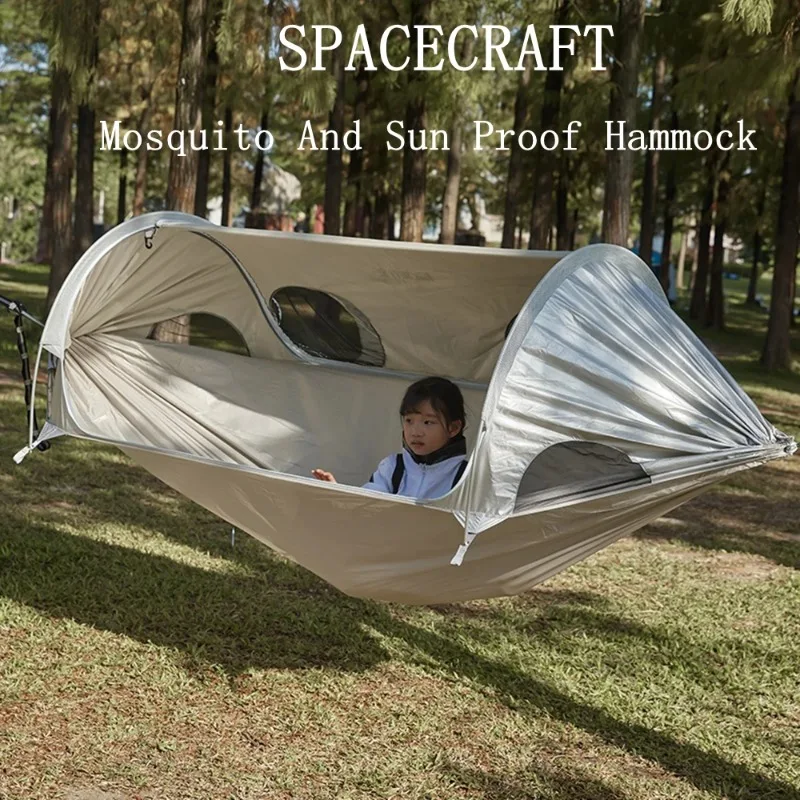 Outdoor Space Capsule Mosquito Net Hammocks Anti-Rollover Double Travel Camping Sleeping Hanging Hammock Swing Tent