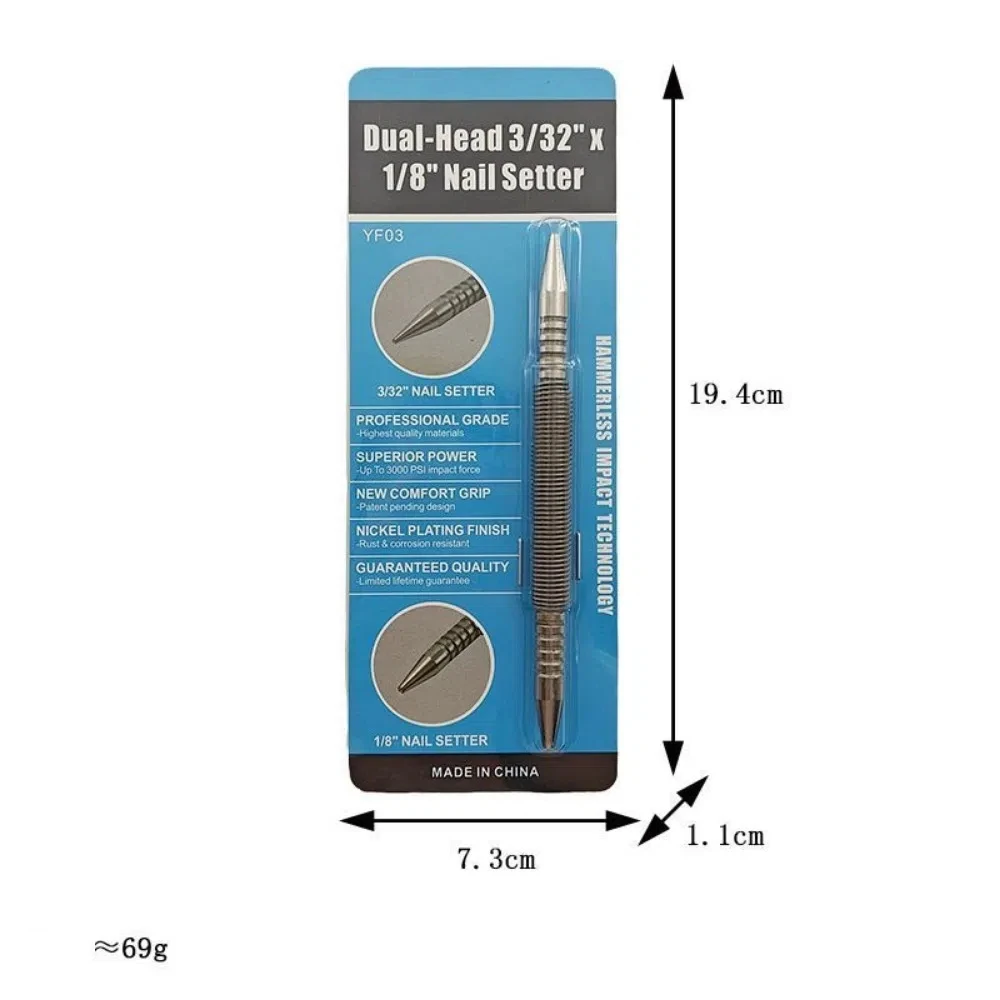 

1/2Pcs Metal Center Pin Punch 1/16&3/32inch Double Head Marking Holes Tool Hammerless Spring Loaded Center Holes Punch