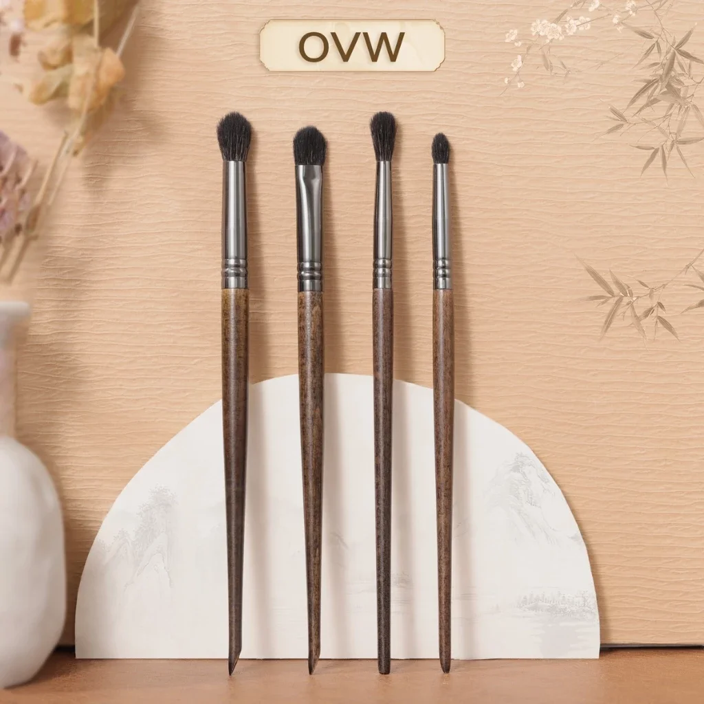 OVW Goat Hair Makeup Eyeshadow Brushes Set 4Pcs XQ111219N64b