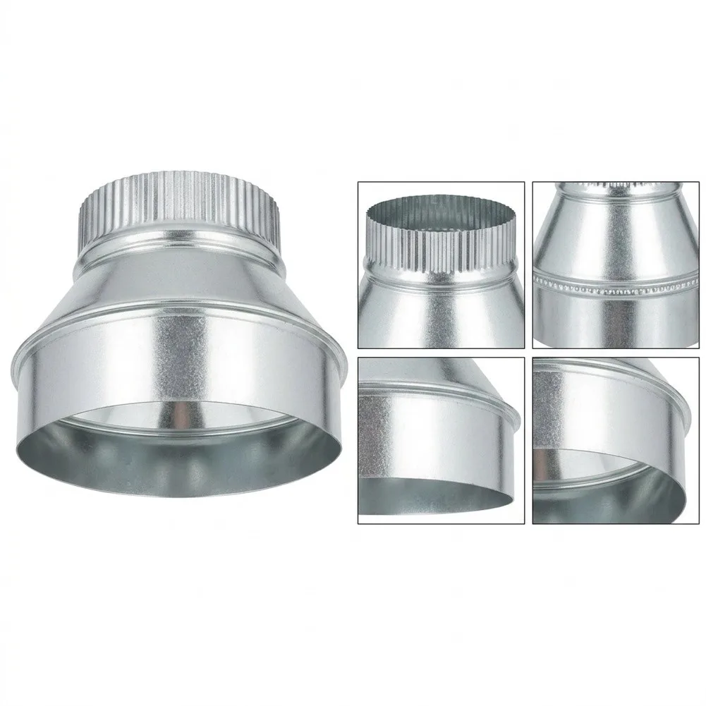 6 To 4 Inch Galvanized Steel Air Duct Reducer Increaser Adapter For HVAC Ventilation Exhaust-Fan Dryer Portable AC Pipe Fitting