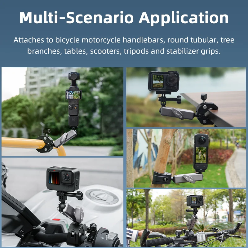 Soporte de bicicleta para DJI Osmo Nano/Action 4 5/Pocket 3/Insta360 Ace Pro 2/X5 X4, abrazadera para manillar de motocicleta, accesorios para Cámara de Acción