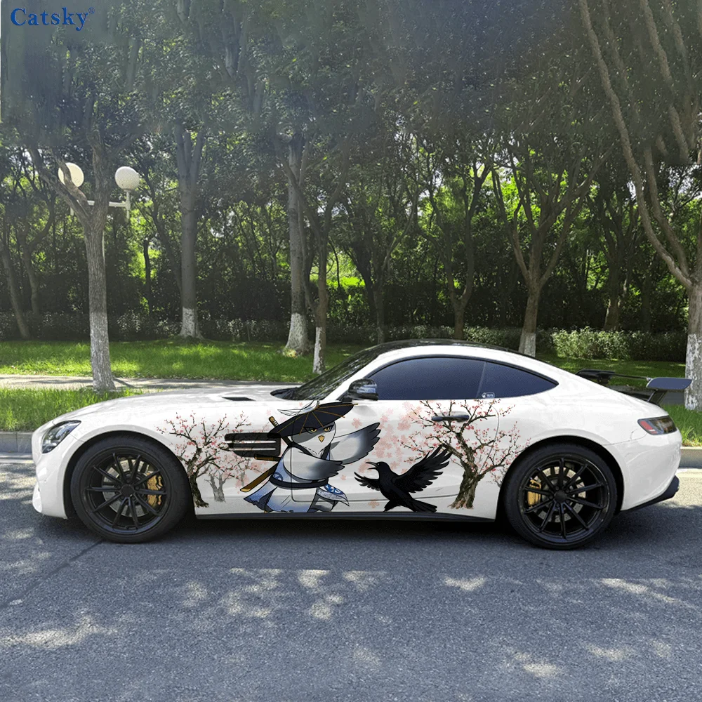 

Bird Hero Crow Water Forest Car Vinyl Wraps Decal Self-adhesive PVC Sticker Suitable for Trucks SUV Decor Auto Accessories Gift