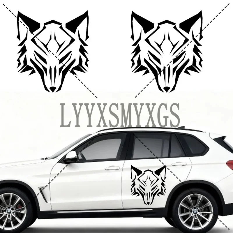 

Personality Self-adhesive Hot Polygon Wolf Head Car Sticker Automotive Rear Window and Bumper Waterproof Vinyl Decal Decorative