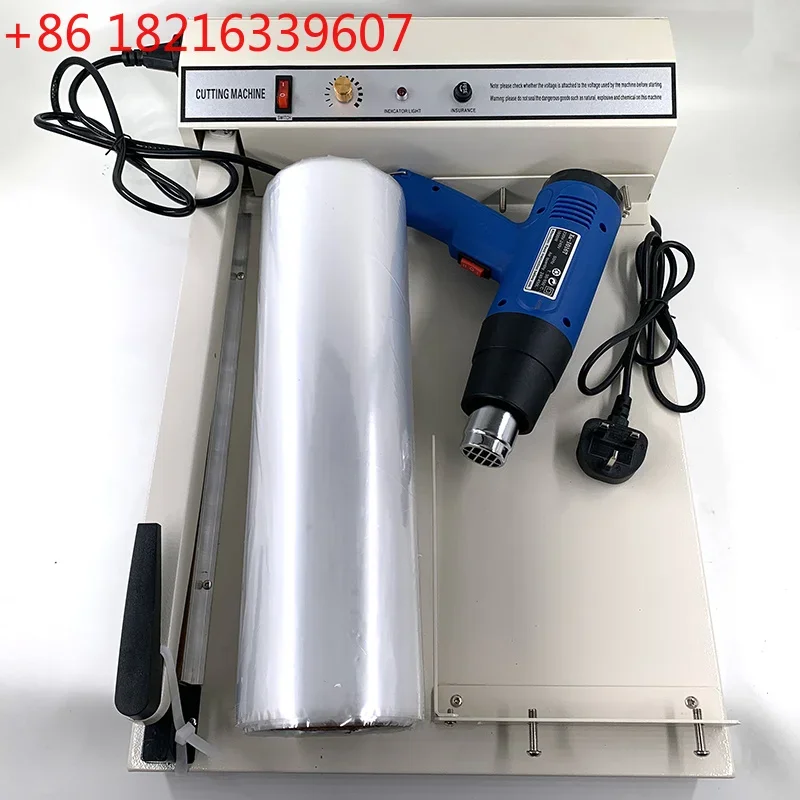 YAO Sealing Cutting Shrinking Machine POF Film Plastic Bags Sealer Packing Tool With A Heat Gun And A Roll Of POF Film