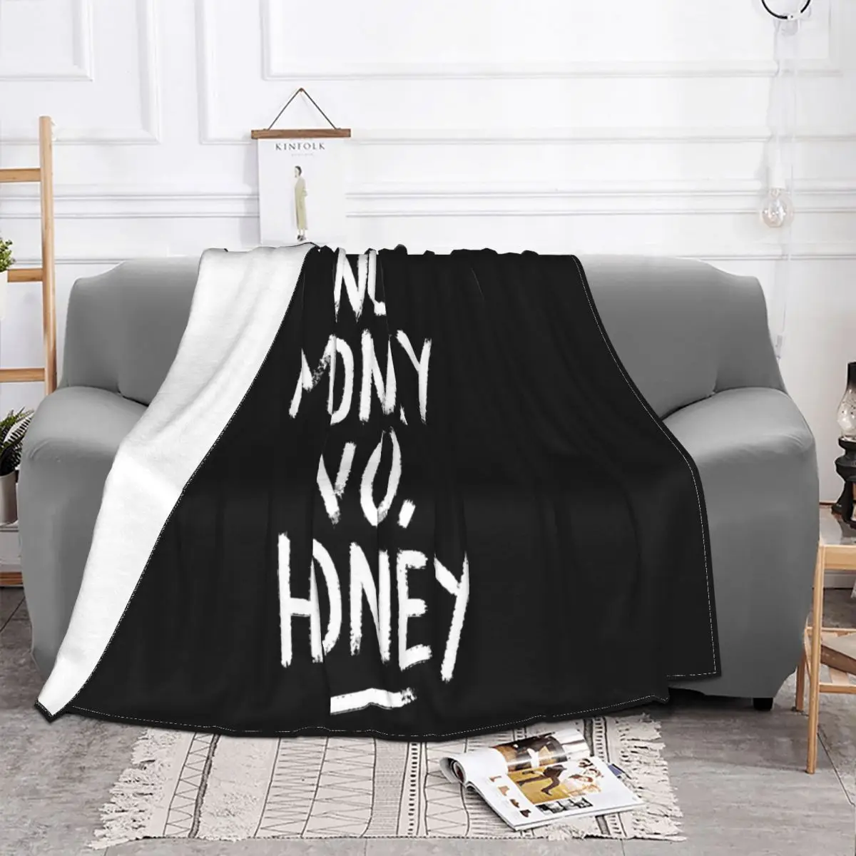 No Money No Honey Herren Fun Kokain Cocain Spruch Lustig Papayana Oversize Style Throw Blanket