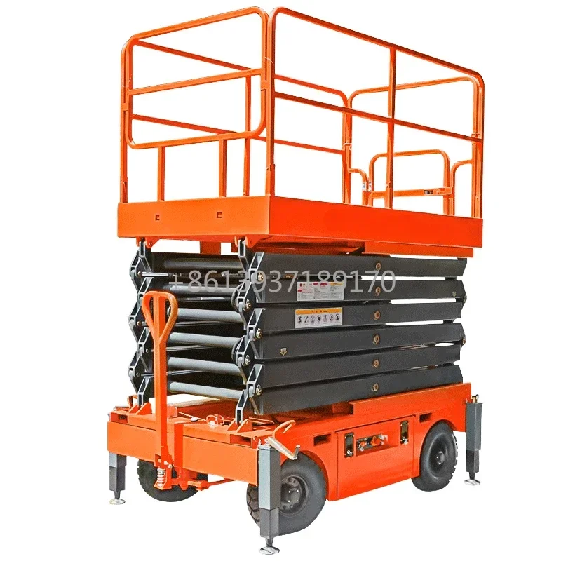 6m 8m 10m 12m 14m 18m 300Kg 1T 2T قدرة الكهربائية المحمول مقص رفع Manlift منصة المحمول التضاريس الخام
