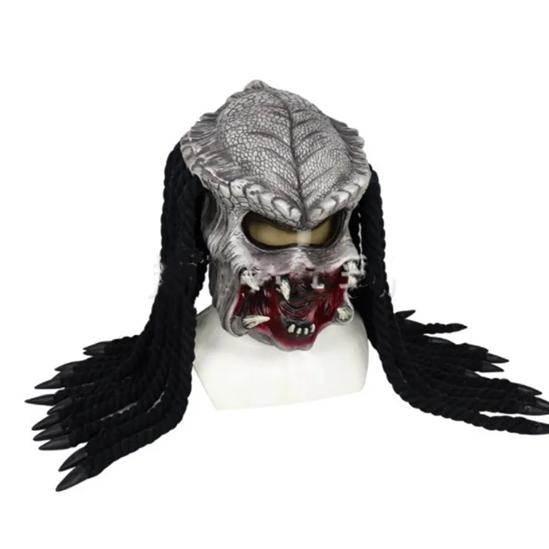 3D Sofia's Predator Halloween Headgear Face Mask Alien Terror Fancy Dress Party Props Cosplay Latex Mask Motorcycle Adult