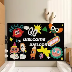 Home floor mat silk ring non-slip and dirt-resistant, leave-in, carpet at the door, bedroom, bathroom, entry bathroom, modern