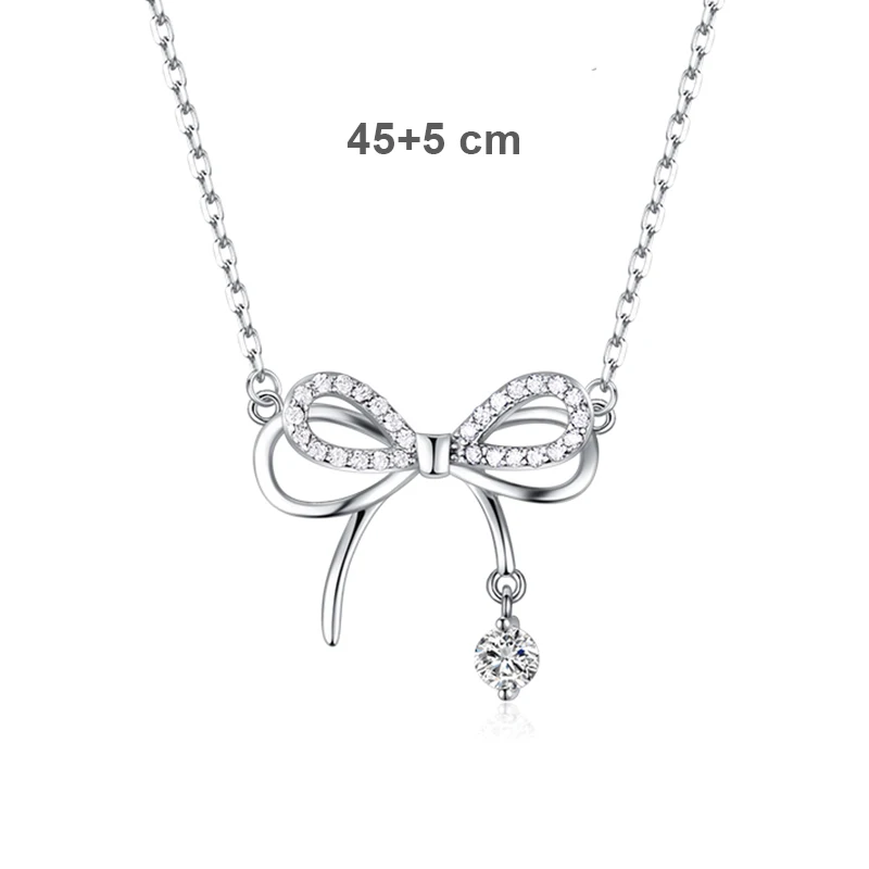 Koreanische Kristall Bowknot Anhänger Halsketten Für Frauen Nette Glänzende Bogen Schlüsselbein Choker Halskette Splitter Ketten Mode Schmuck Geschenke – Detail 1