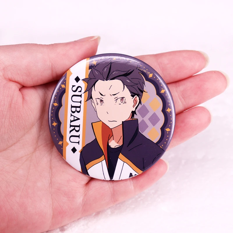 Re:Zero Subaru Button Badge Japanese Novel Anime Pinback Brooch Pins Jewelry