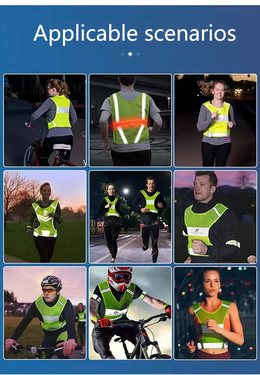 Highlight Running Lightweight Reflective Vest Biking Adjustable Safety Vests Outdoor Night Walking Safety Straps Waterproof Gear image 6