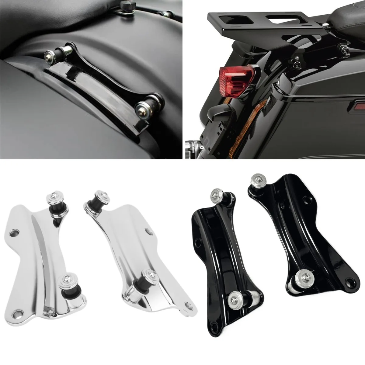 Motorcycle Black 4 Point Docking Hardware Kit For Harley Touring Road King Ultra Limited Road Glide Street Glide 2014-up