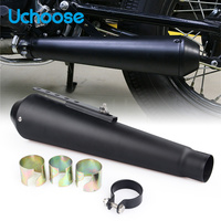 Motorcycle Cafe Racer Exhaust Mufflers Silencer Pipe With Sliding Bracket Matte Black Silver Universal Affordable Novel Handsome