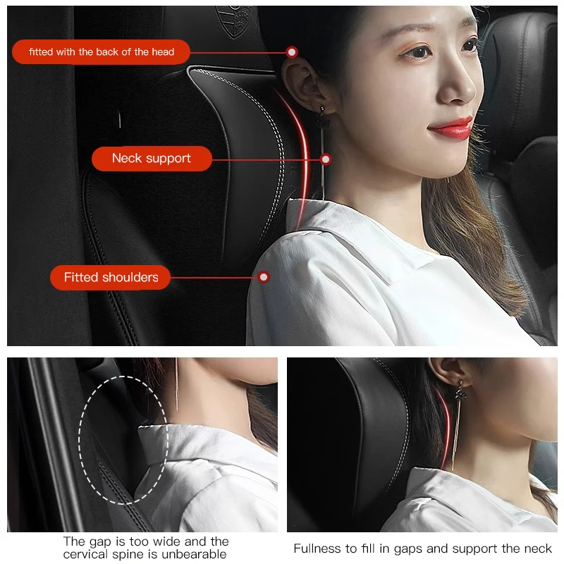 High-end Leather Car Headrest Waist Pillow Interior Accessories For Citroen C1 DS3 C2 C3 Vts C4 Saxo C4L C5 C6 C8 Xsara C3-XR - view 5