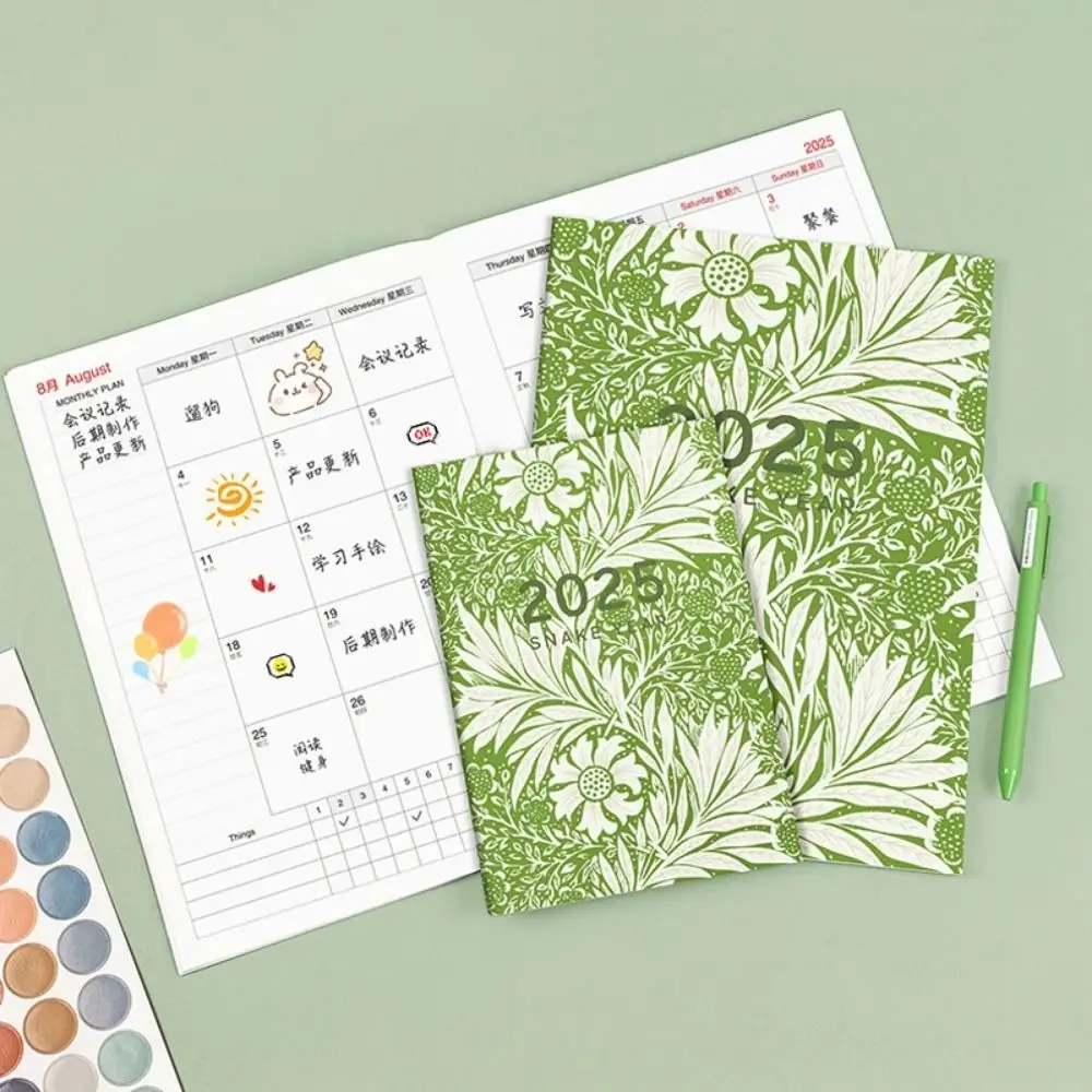 A4/A5 2025 Planner Notebooks 84 Pages Effeciency Day/Week/Year Agenda Planner Notepad Practical Multifunction Datebook