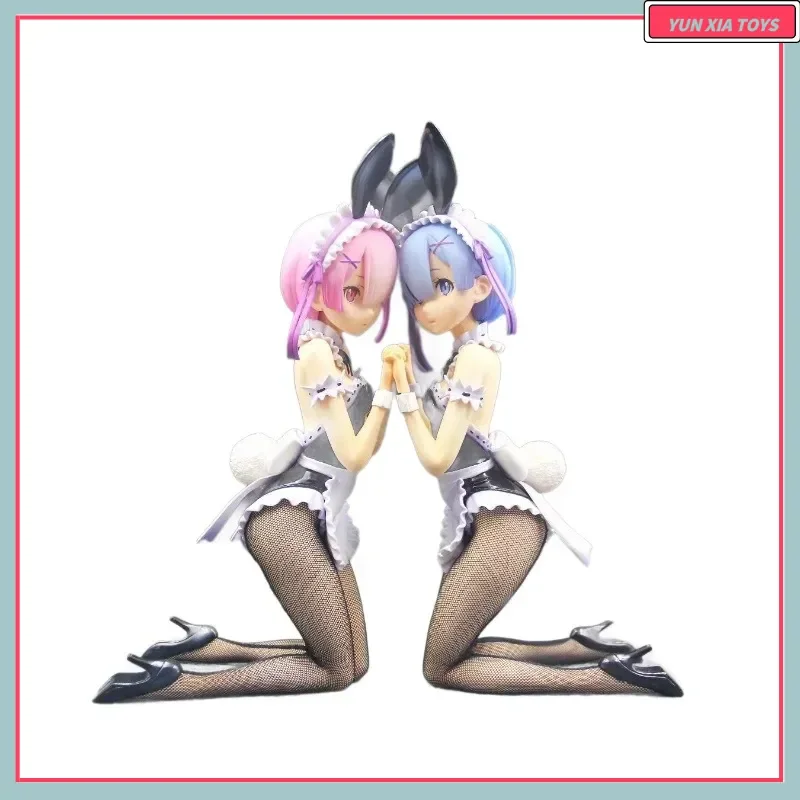 

30 см Re: Zero Rem Ram Bunny Girl на коленях, аниме, фигурка девушки, модель статуи, коллекция, украшение для рабочего стола, орнамент, игрушки