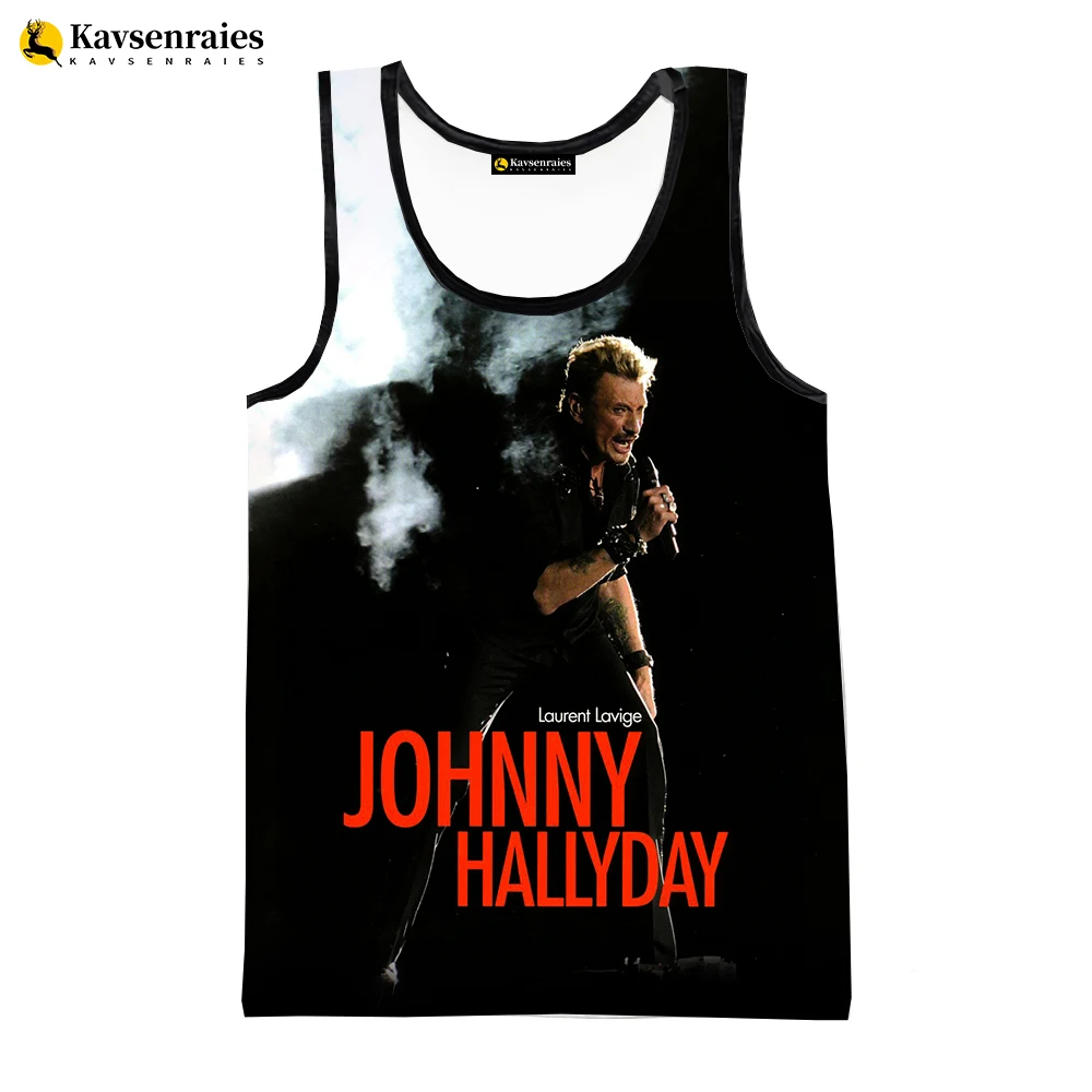 Johnny Hallyday 3D Vest Men Fashion Casual Oversized Tank Tops Cool Cosplay Beach Undershirt Summer Harajuku Streetwear Tops