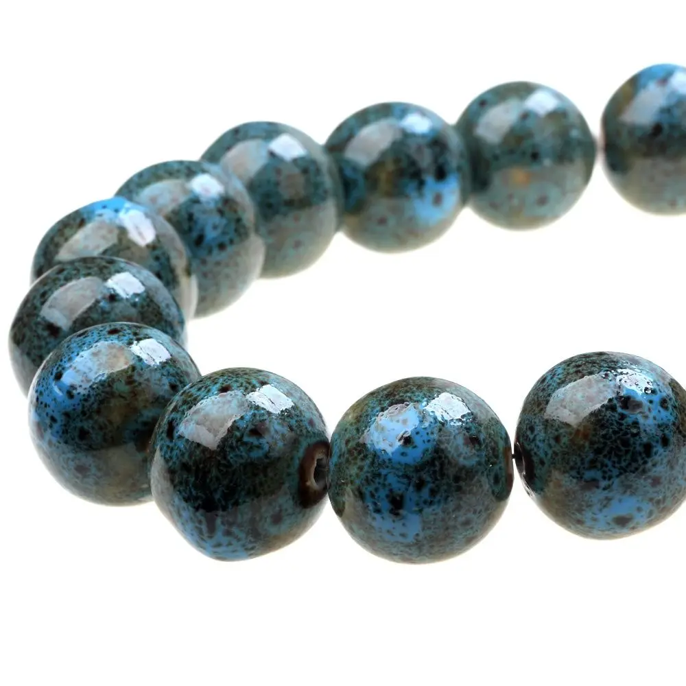 4Pcs/Lot 23MM Ceramic Loose Bead Vintage Spotted Pattern Large Round Shape DIY Bracelet Necklace Earrings Jewelry Making