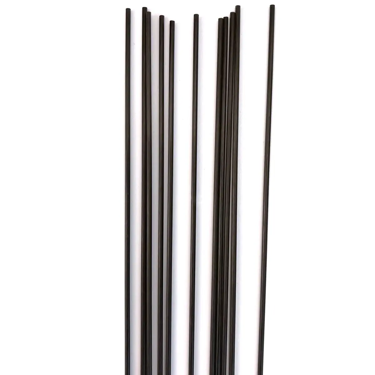 Varillas redondas sólidas de fibra de carbono, longitud de 500mm de diámetro, 1MM, 2MM, 3MM, 4MM, 5MM, 6MM, eje cilíndrico de carbono para modelos RC DIY