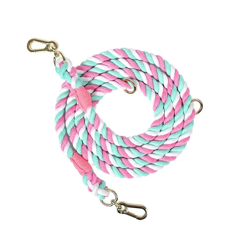 

Gradient Color Dog Half Pinch Collars Dogs Leashes Rope Metal Chain Collar Strap Pet Outdoor Walking Training Long Traction Rope