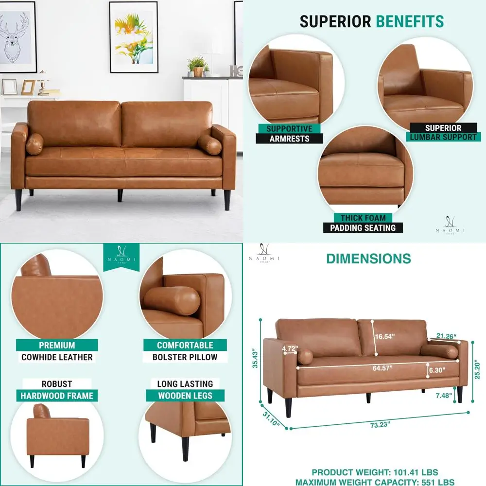 

mid-century modern luxury leather sofa: exquisite comfort and style