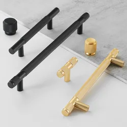 Nordic Gold Black Color Matching Light Luxury Extended Wardrobe Door Handle Drawer High-end Cabinet Aluminum Alloy Small Handle