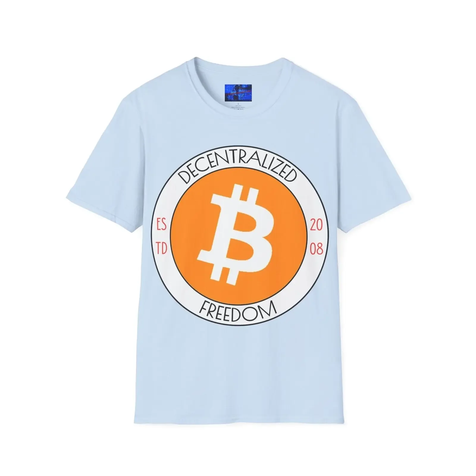 Light Bitcoin Decentralized Freedom by cypherpunkgear Unisex Softstyle T-Shirt