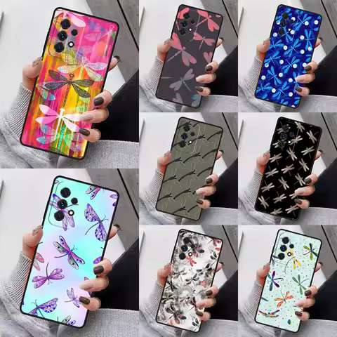 Dragonfly Phone Case For Samsung Galaxy S23 S21 S20 FE S24 S22 Ultra Note20 S10 S9 S8 Plus A40 A52 A12 A13 A53