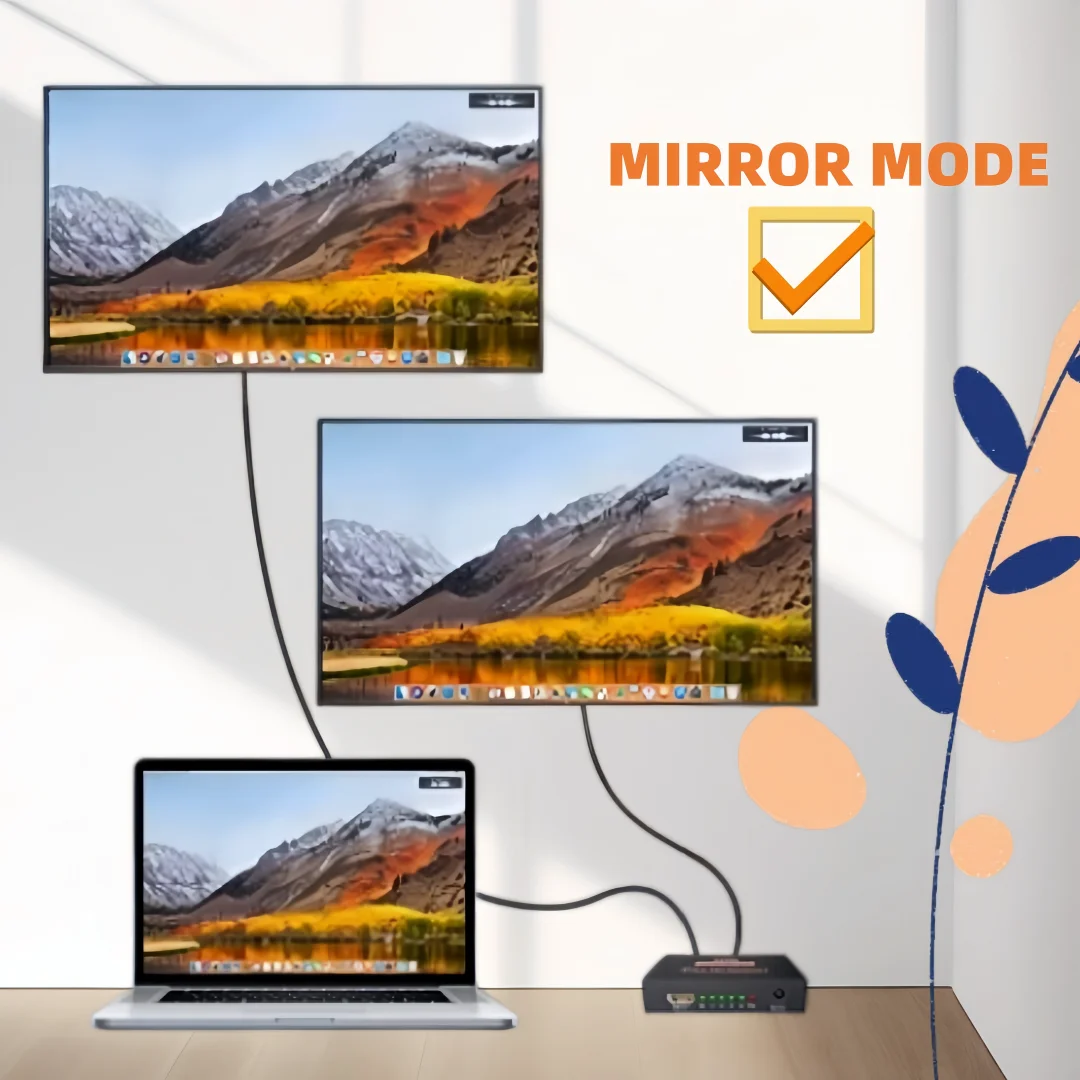 Divisor HDMI 1 Entrada 4 Salidas, Adaptador Divisor de Video 4K 2K UHD 3D 1x4, Pantalla Simultánea para HDTV, DVD, PS3/PS4, Xbox