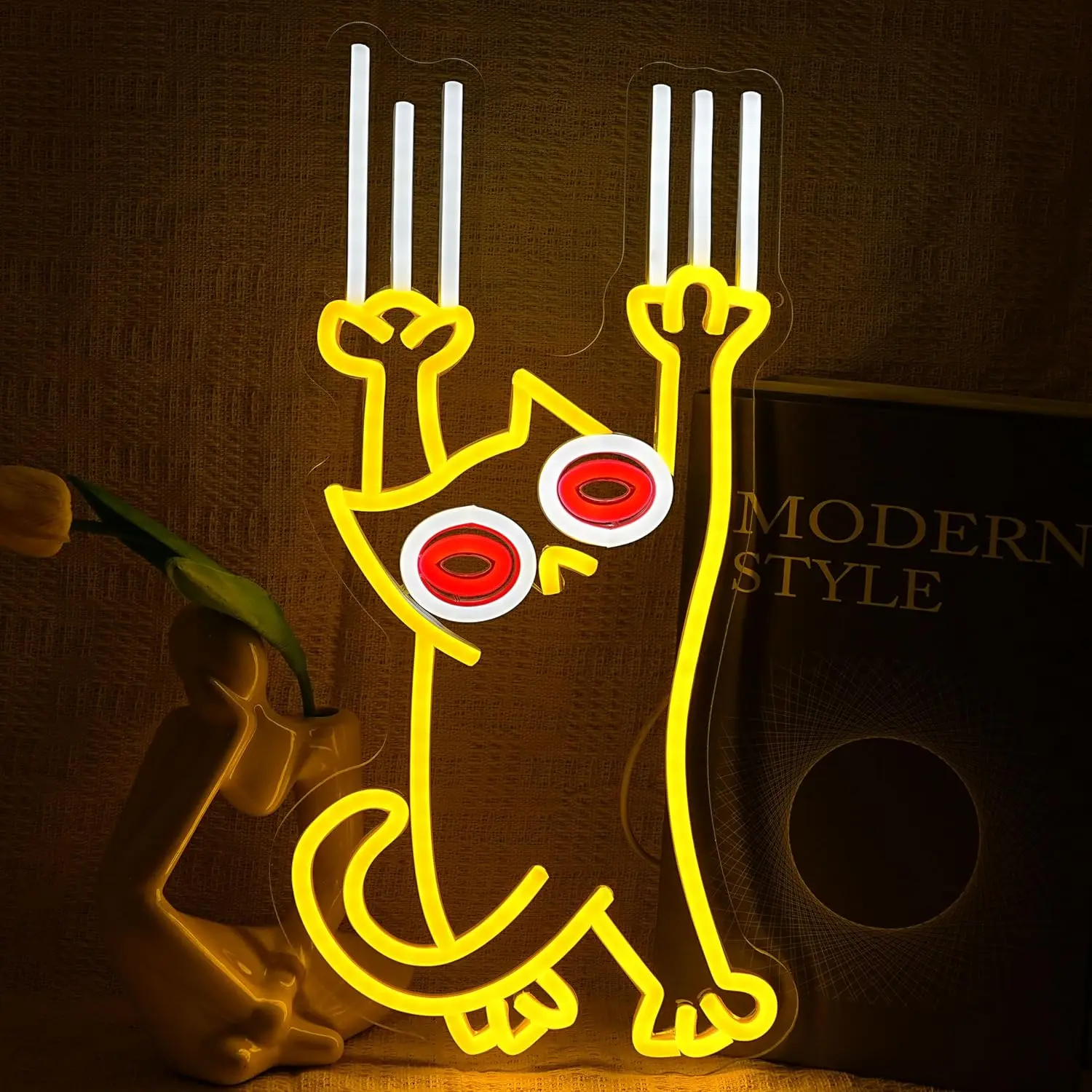 

Funny Cat Neon Sign USB LED Light for Bar Restaurant Cafe Pet Shop Pet Clinic Gaming Room Bedroom Decorations personnalisé Gift