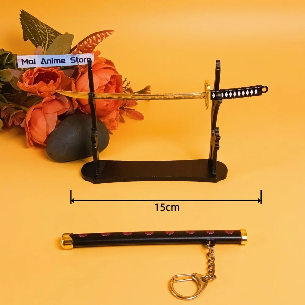 6in Metalen Roronoa Zoro Katana Nep Zwaard Staal Originele Samurai Sabel Anime Zoro Ninja Mes Real Sized Japanse Katana Speelgoed Gift