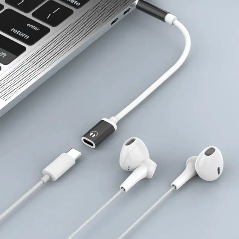 W91A Конвертер типа C на разъем 3,5 мм, кабель-переходник для наушников для четкого аудитории, выход черного, серебристого, красного цвета, опционально