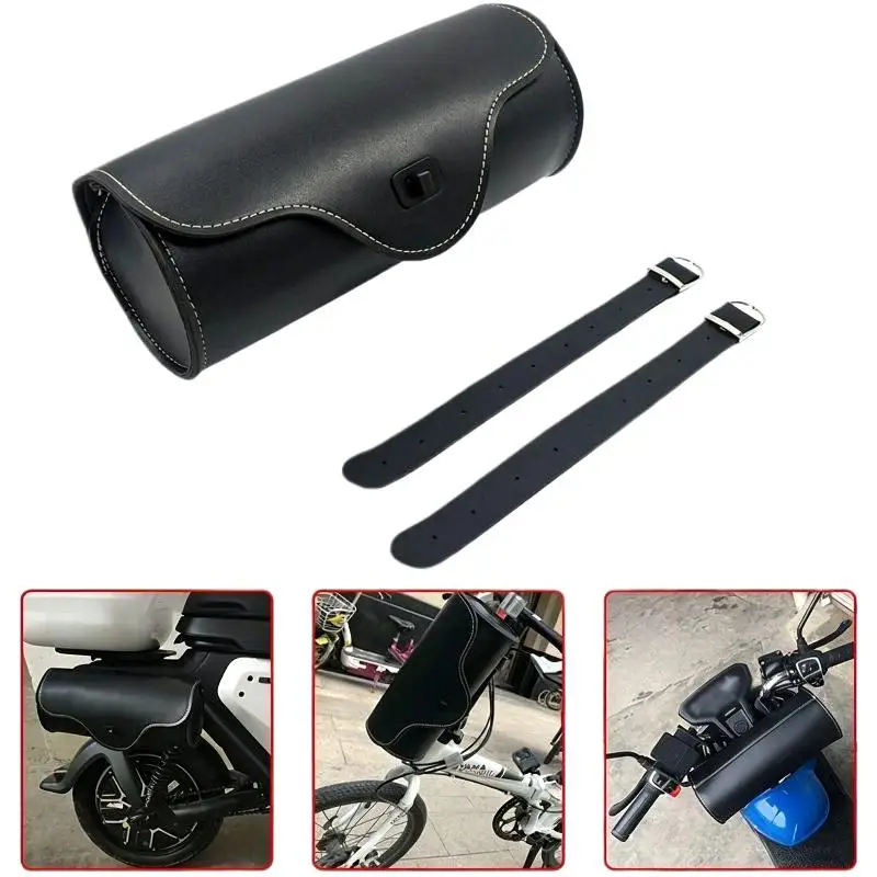 Motorrad- und Fahrradlenker-Aufbewahrungstasche aus PU-Leder, wasserdicht, mit verstellbaren Riemen, ideal für Outdoor-Fahrten, Pendel- und Ausflüge. – Detail 9