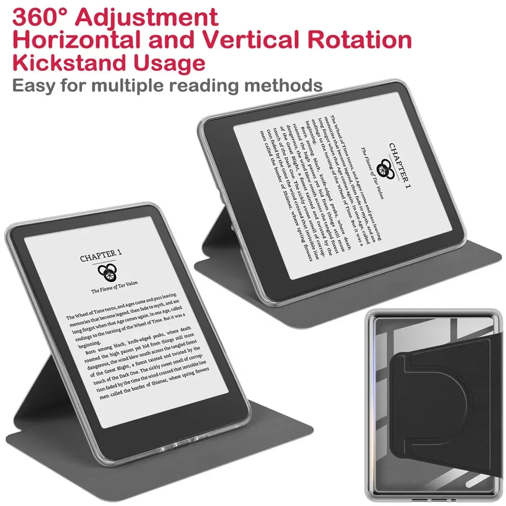 For Kindle 12th Gen 2026 Case + Screen Protector 360° Rotatable 2-in-1 Magnetic Detachable Stand 6'' Wake/Sleep Z8PC57/LP38MA 4