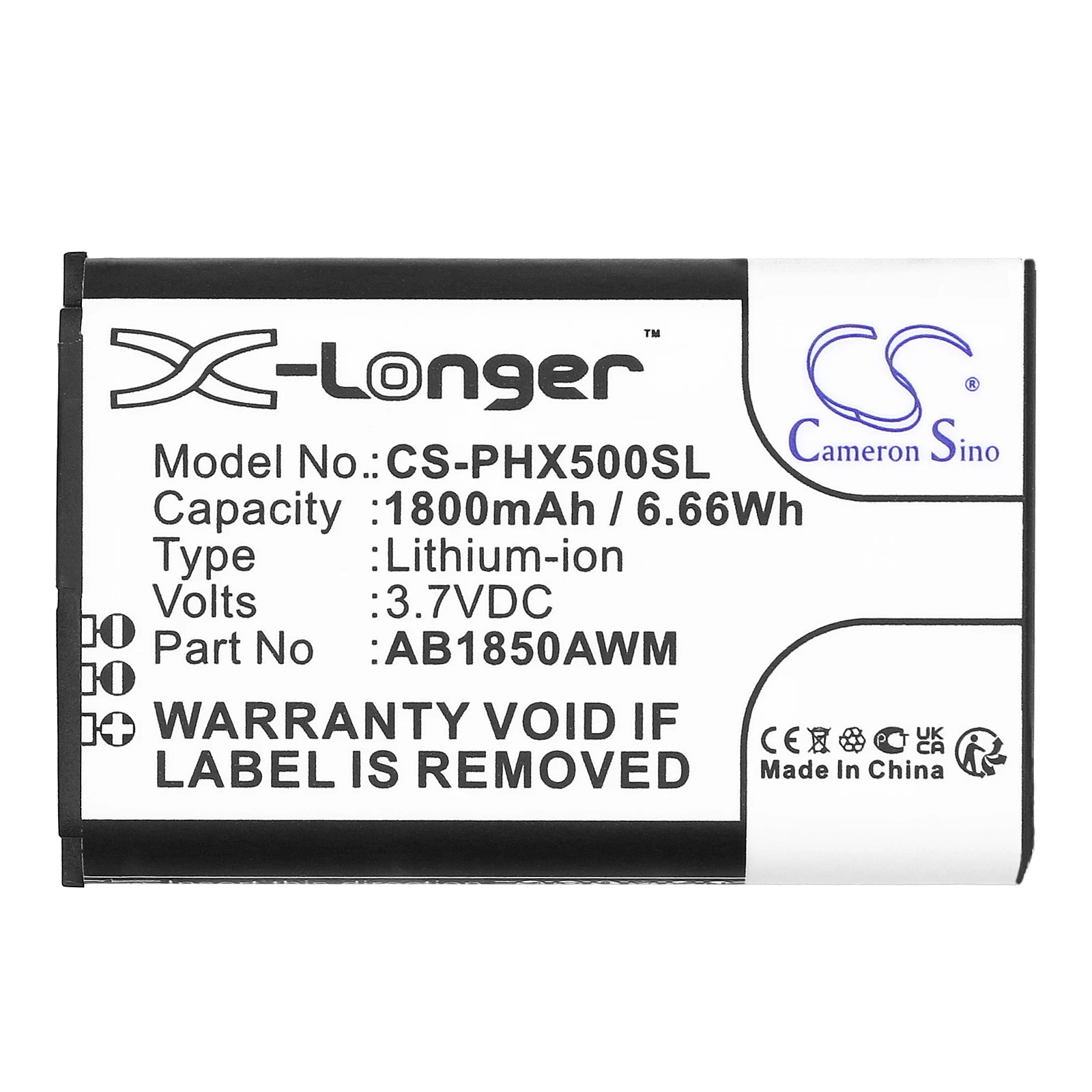 1800mAh Mobile Phone Battery AB1850AWM for Philips AB1720AWM, AB1790AWM, Xenium 9@9K, Xenium 9A9K, Xenium X500