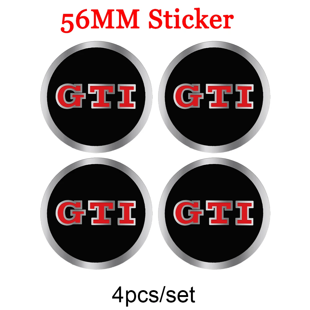 4pcs 56mm Car Wheel Badge Center Sticker 60mm Wheel Hubcap Cover Accessorie For Volkswagen VW golf Polo R Rline GTI CADDY Beetle