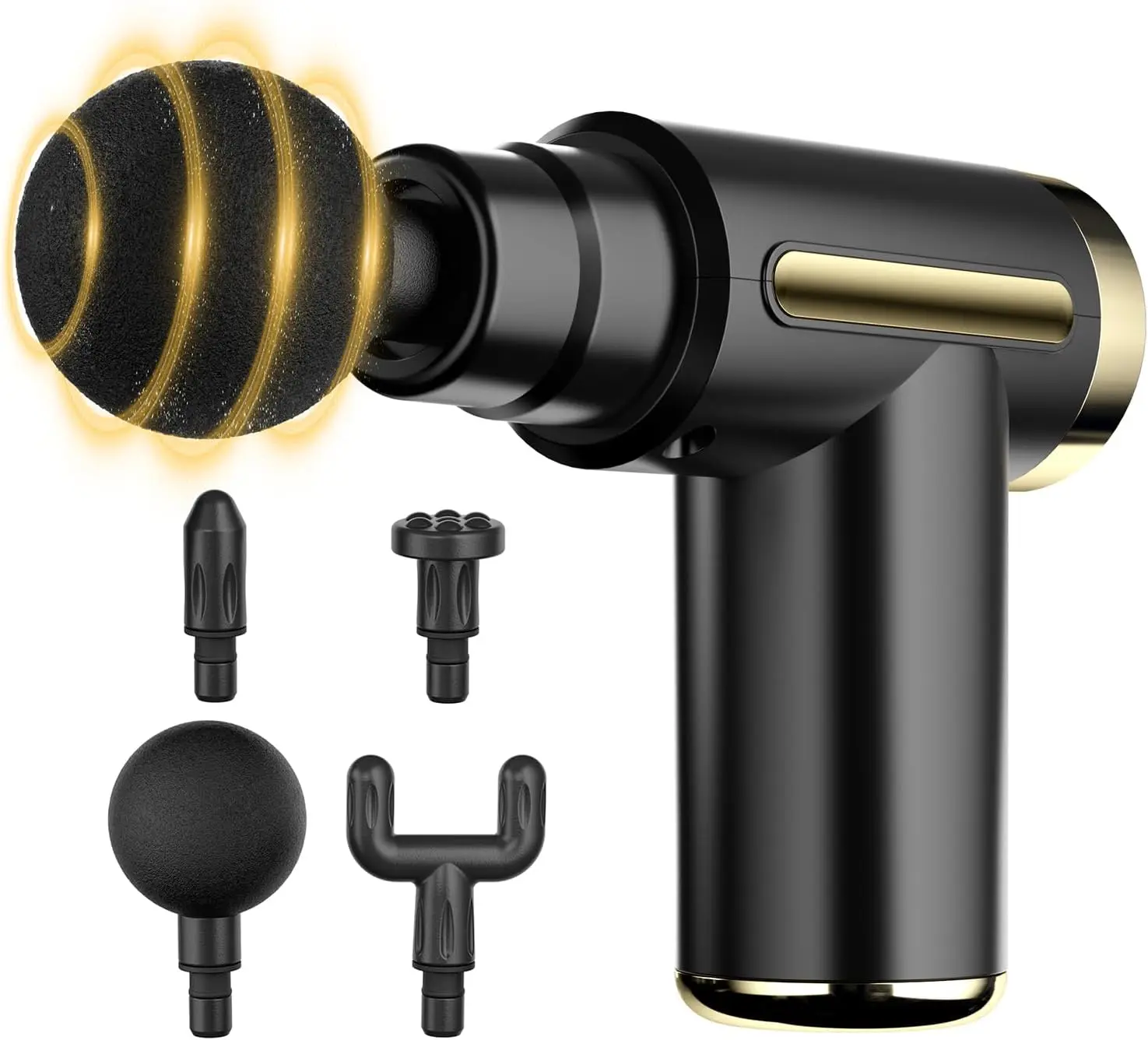 Mini Fascial Massage Gun Electric Percussion Pistol Massager Body Relaxation With LED Screen 4Replaceable Massage Head