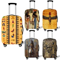 Housse de bagage imprimée d'art égyptien, couvre-valise de voyage pour femmes et hommes, couvre-valise de protection Horus avec chariot, cadeau