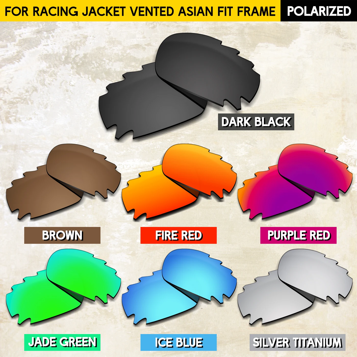 

Suitable for Oakley Racing Jacket Vented Asian Fit Sunglasses Replacement Lenses Compatible With Oakley Frame