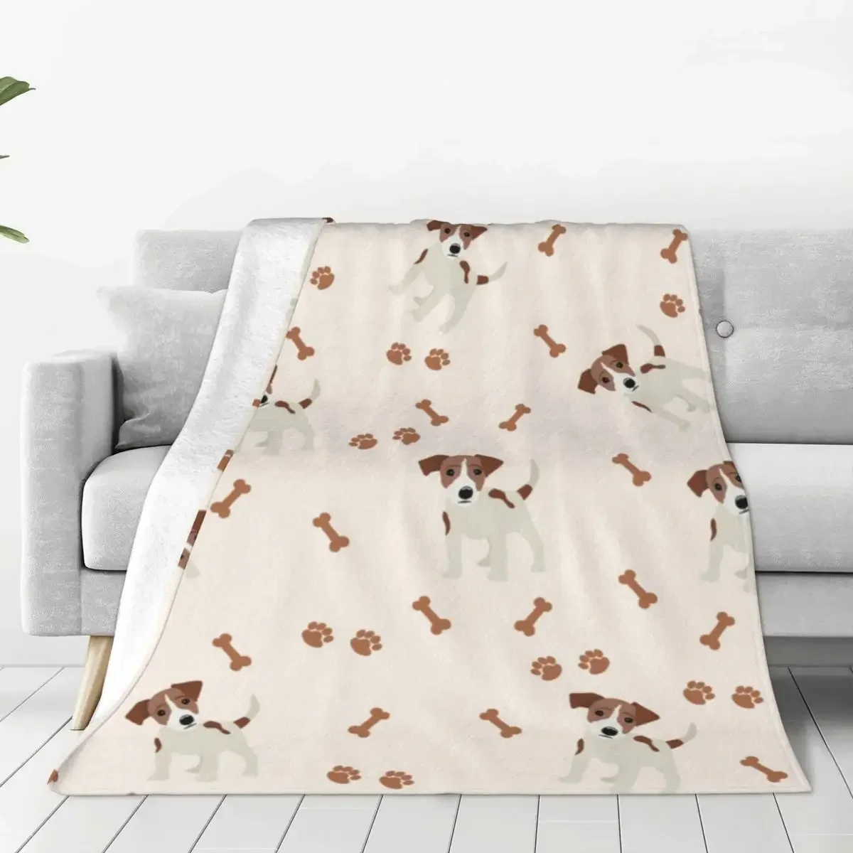 Jack Russell Terrier Dog Blanket Pet Camping Flannel Throw Blanket Soft Durable Living Room Design Bedspread Gift Idea